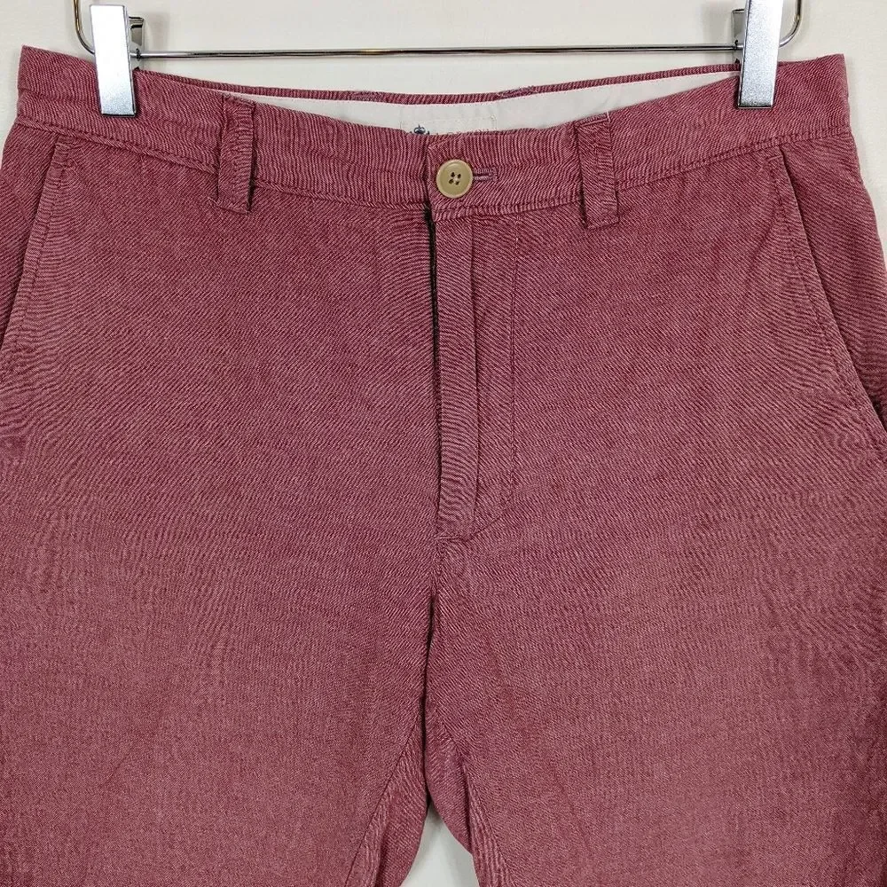 J. Crew Men's Red Chambray Cotton Shorts Waist 30